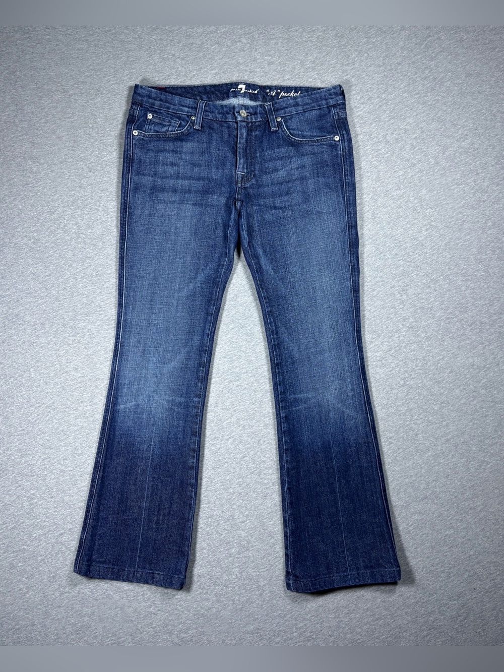 7 For All Mankind A Pocket Bootcut Jeans Blue Low Rise Denim Y2K Women’s 31